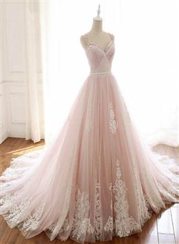 Picture of Glam Pink Tulle Sweetheart Straps Princess Formal Dresses, Pink Party Dresses